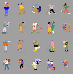 扁平人物插画