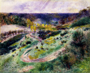 郊野河畔风景油画
