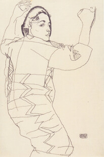线描少数民族女子像