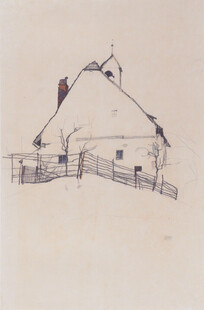 乡村小屋手绘速写