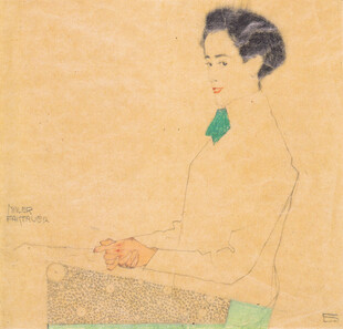 工笔淡彩仕女图
