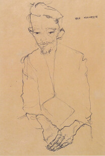 线描男子半身肖像
