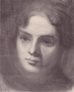 朦胧女性素描肖像