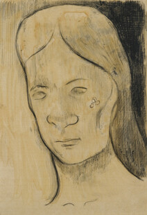 复古女性头像素描