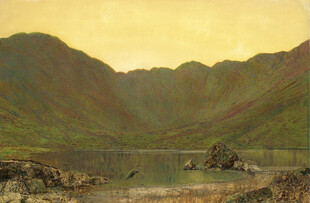 山野黄昏湖景