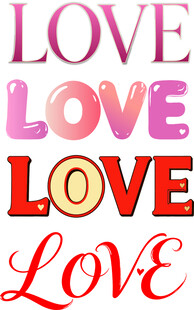 多款LOVE创意艺术字