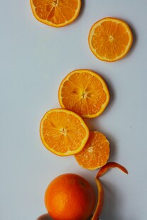 橙子干片鲜果静物摄影