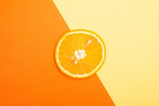 橙子切片撞色创意