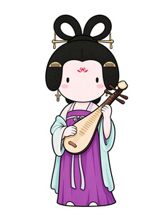 Q版唐代仕女抱琵琶