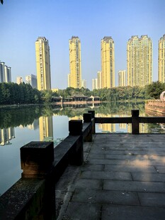湖畔城市高层景观