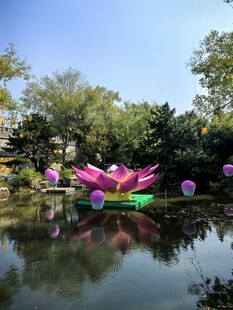 湖面荷花景观装饰
