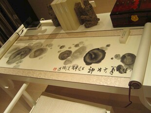 馆藏水墨古画卷轴