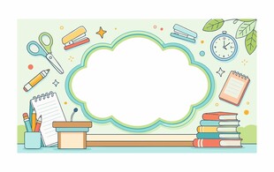校园风矢量扁平标题框