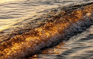 水面夕照金波纹理