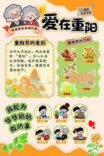 爱在重阳主题手抄报展板海报