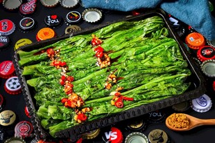 蒜蓉烤油麦菜