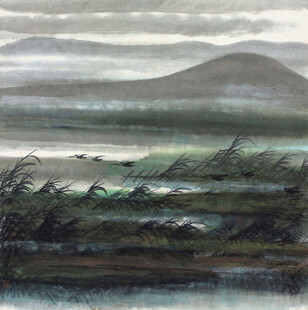 烟雨朦胧水墨山水