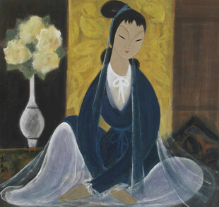 古风仕女闲坐图