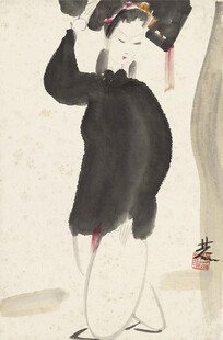 水墨古风仕女图