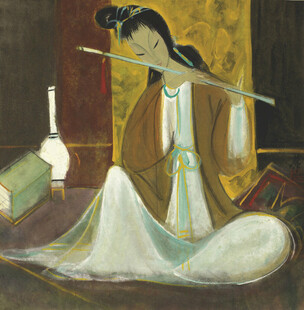 古典仕女吹箫图