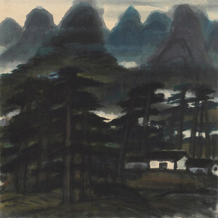 水墨写意乡村山水