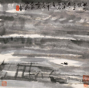 水墨江南水乡写意风景