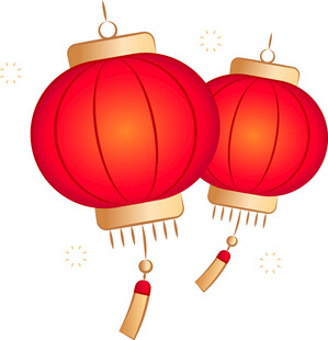 手绘喜庆红灯笼