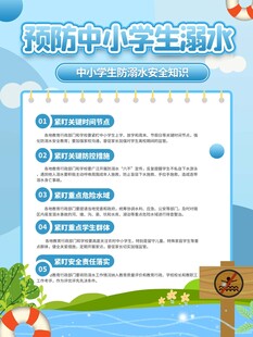预防中小学生溺水海报