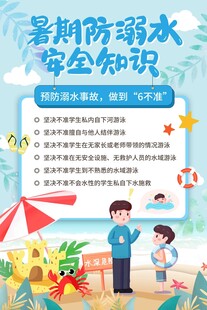 暑期防溺水安全知识海报