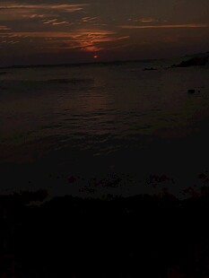 湖面黄昏落日美景 红海湾