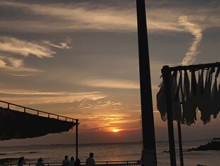 海边日落黄昏美景 红海湾