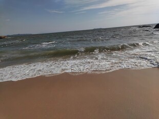 海边沙滩海浪风光 汕尾红海湾