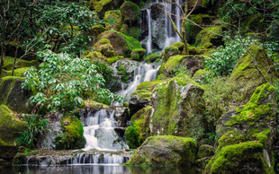 林间叠瀑自然美景
