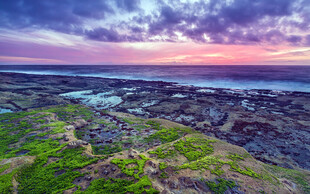海岸黄昏美景