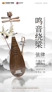 古风琵琶民乐宣传海报