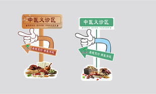 餐饮卡通方向指示牌