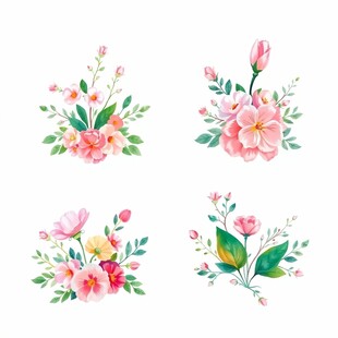 水彩花卉素材