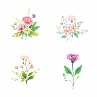 水彩花卉素材
