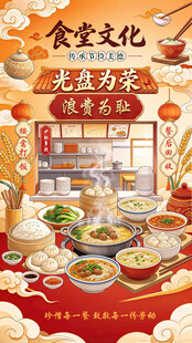 食堂文化光盘为荣宣传海报