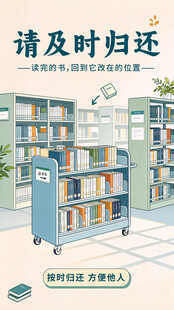 图书馆及时还书提示海报