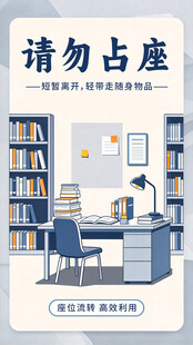 请勿占座提示海报
