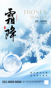 霜降节气宣传海报