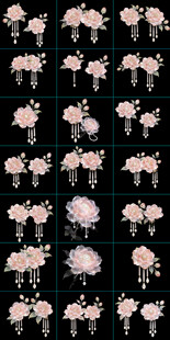 粉色簪花