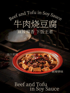 牛肉烧豆腐麻辣鲜香美食海报