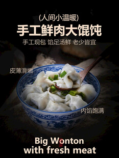 手工鲜肉馄饨美食小吃海报