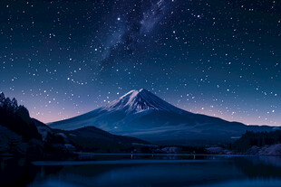 星空下的夜景