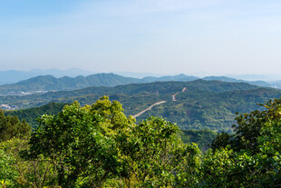 远眺青山层叠风光