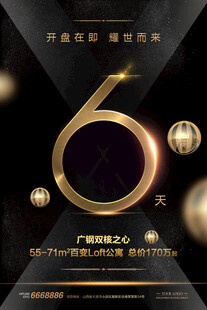 黑金开业倒计时6天海报