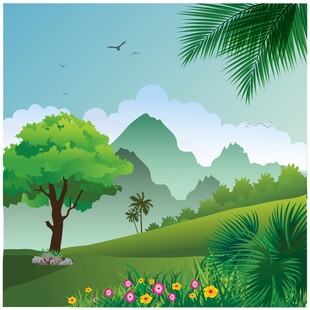 山林插画