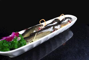 新鲜生鱼摆盘展示